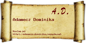 Adamecz Dominika névjegykártya